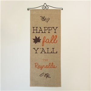 Personalized Happy Fall Y'all Wall Hanging