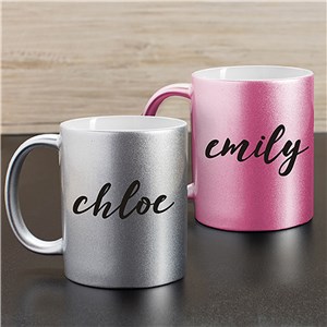 Personalized Any Name Metallic Mug | Customizable Coffee Mugs