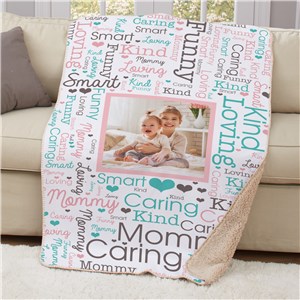 Mom Word-Art Photo Sherpa | Personalized Blankets