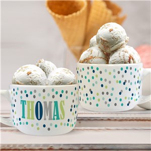Personalized Polka Dot Bowl with Handle U1296723T