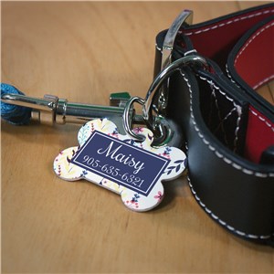 Floral Personalized Pet Tag | Cute Dog Tags For Pets
