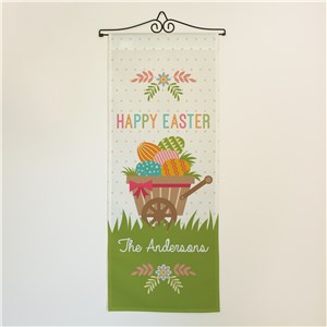 Personalized Happy Easter Wheelbarrow Wall Hanging U15172111