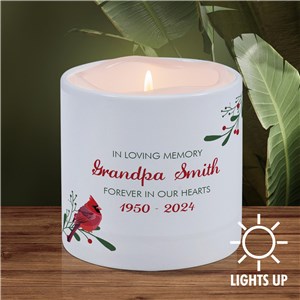 Personalized In Loving Memory Cardinal LED Candle with Holder U15350171