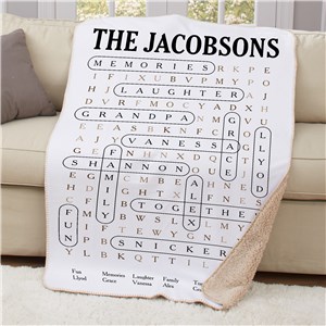 Personalized Family Name Word Search Sherpa Blanket U1552187