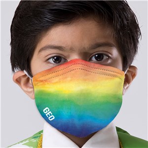 Personalized Rainbow Watercolor Kids' Face Mask