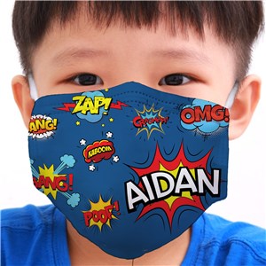 Personalized Comic Book Youth Face Mask