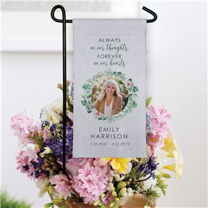 Personalized Always in Our Thoughts Mini Garden Flag