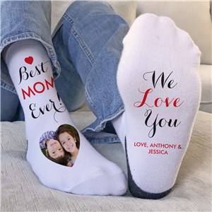 Personalized Best Ever with Photo Crew Socks