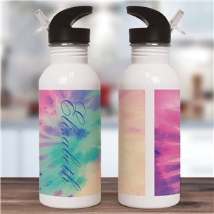 Personalized Tie Dye Pastel Water Bottle 