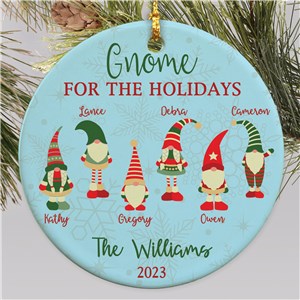 Personalized Gnome For The Holidays Christmas Ornament