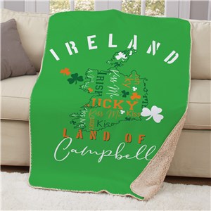 Custom Word Art Irish Blanket 