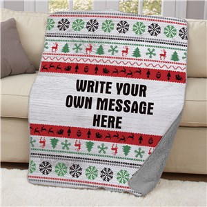 Custom Ugly Christmas Sweater Sherpa Blanket