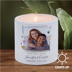 Personalized Love You More Photo LED Candle with Holder U21994171