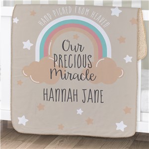 Personalized Our Precious Miracle Name Sherpa Blanket U22452114X