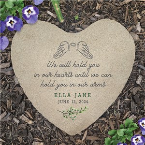 Personalized In Our Hearts with Wings Heart Flat Stone U2245315H