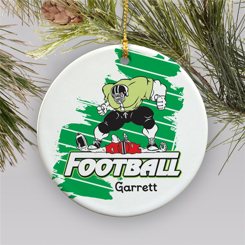 Personalized Ceramic Football Player Ornament GiftsForYouNow