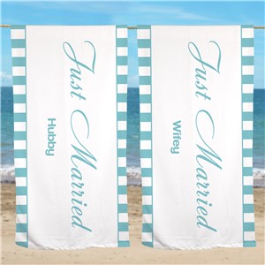 Personalized Wedding Get Away Beach Towel U594833