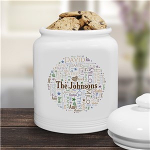 Custom Ceramic Cookie Jar Family Word Art