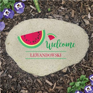 Personalized Watermelon Welcome Flat Garden Stone