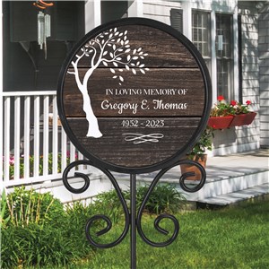 Personalized In Loving Memory Tree Round Magnetic Sign Set