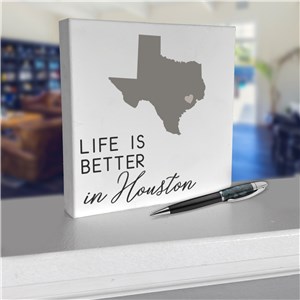 Life Is Better Personalized Landmark 6x6 Table Top Sign UV1574911