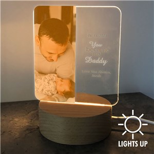 Personalized The Day You Became My Daddy Square LED Sign