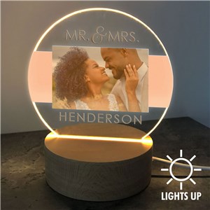 Personalized Mr. & Mrs. Round Light Up Sign