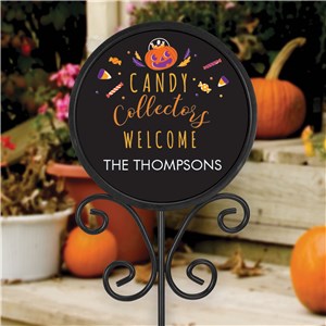 Candy Collectors Welcome Trick Or Treat Sign With Last Name