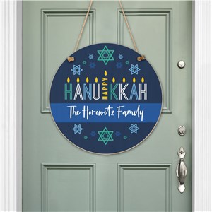 Personalized Hanukkah Wall Sign With Menorah