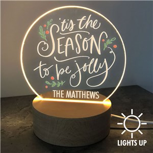 Personalized 'Tis the Season Round Light Up Sign