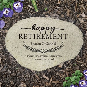 Personalized Happy Retirement Flat Garden Stone UV2192115X