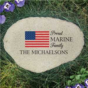 Personalized American Flag Proud Family Flat Garden Stone UV2194915X