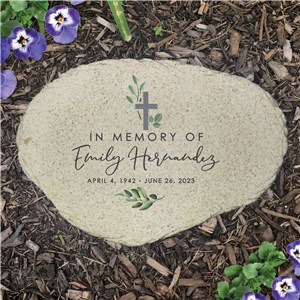 Personalized Watercolor In Memory Of Flat Garden Stone UV2213215X
