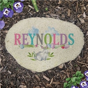 Easter Bunny Personalized Flat Garden Stone