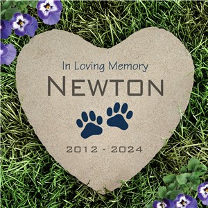 Personalized Pet Memorial Heart Flat Stone UV2227115H
