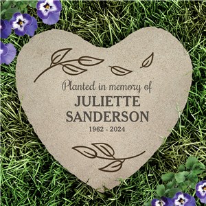Personalized Planted In Memory Of Heart Flat Stone UV2227615H