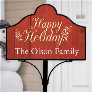 Happy Holidays Christmas Signs | Personalized Christmas Decor