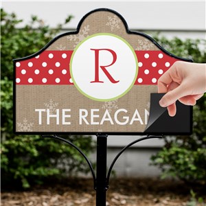 Personalized Whimsical Polka Dot Initial Magnetic Yard Sign | Personalized Magnetic Signs