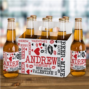 I Love Brew Word Art Beer Label and Carrier Set