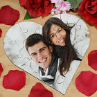 Picture Perfect Personalized Photo Heart Shaped Wood Jig Saw Puzzle