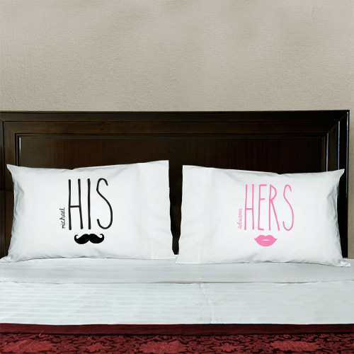 Personalized His and Hers Pillowcase Set GiftsForYouNow