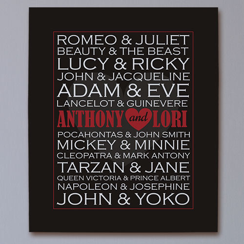 Personalized Famous Couples Wall Canvas GiftsForYouNow