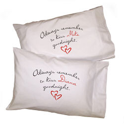 Always Remember To Kiss Goodnight Personalized Pillowcase