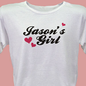 His Girl Personalized Scoop Neck T-shirt
