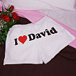 I Love You - Ladies White Cotton Shorts 981969X