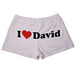 981969X - I Love You - Ladies White Cotton Shorts