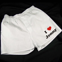 I Love You Men's White Personalized Boxer Shorts