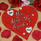 Keep Me Together Personalized Heart Shaped Wood Jig Saw Puzzle