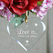 Love Is... Personalized Glass Heart Ornament