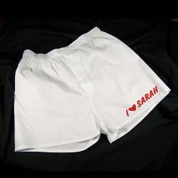 Loving You Men's White Personalized Boxer Shorts